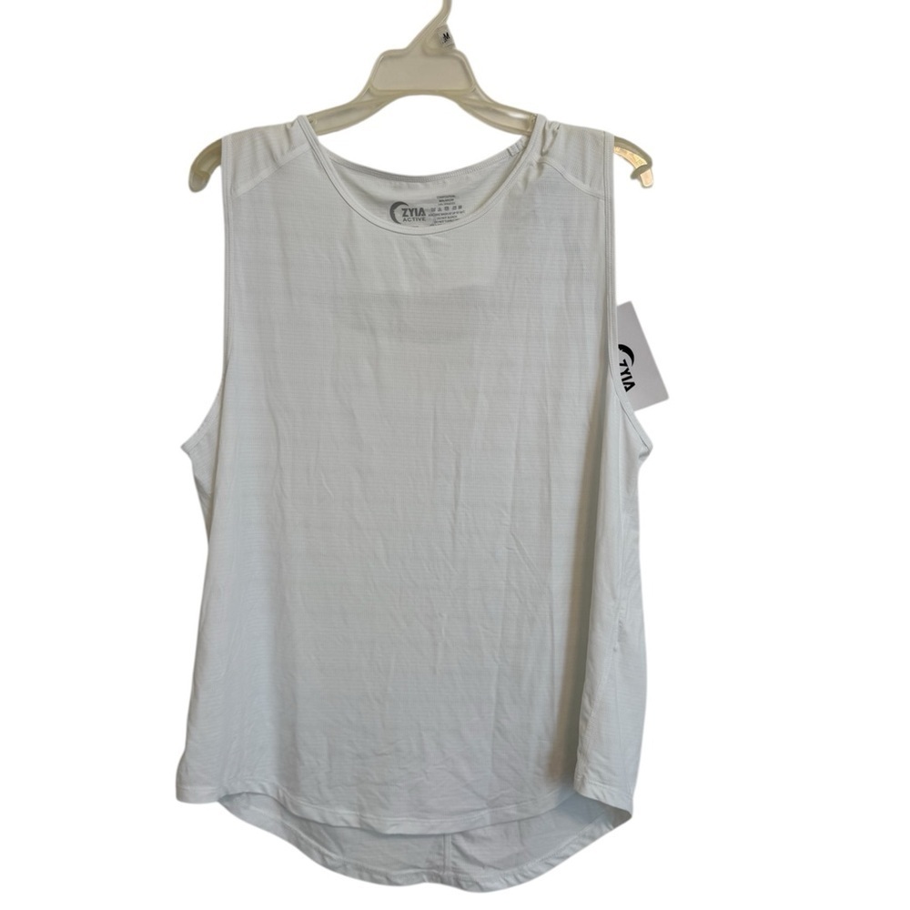 Zyia Active White Horizon Muscle Tank XXL NWT Open Back Performance Top